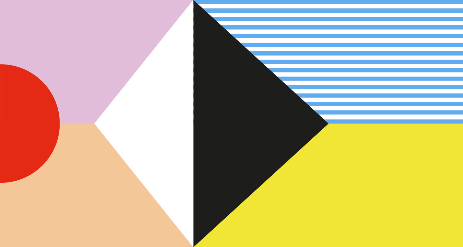 Agentur-Flagge mit geometrischem Muster in bunten Farben