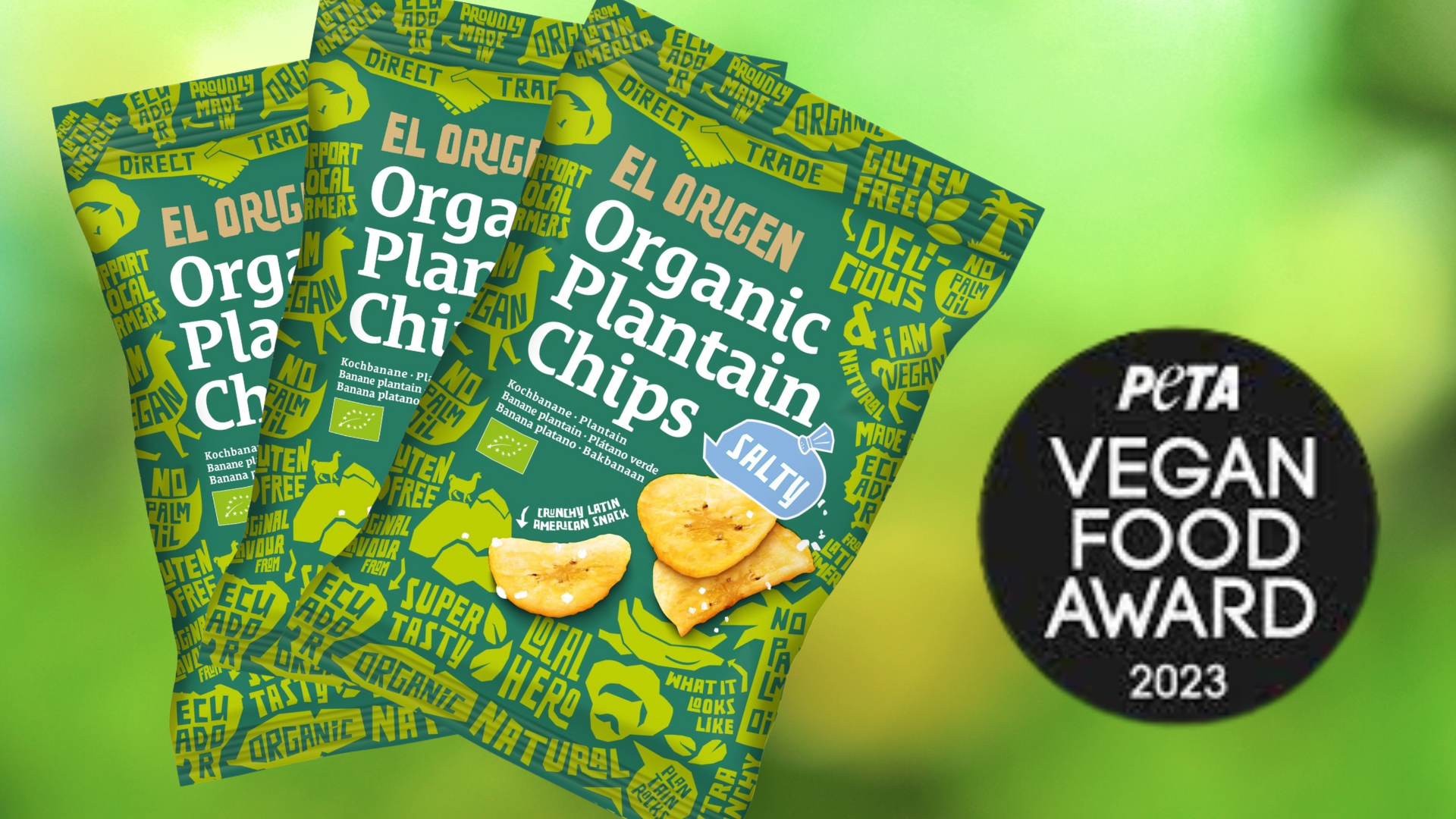 „Organic Plantain Chips Salty“ gewinnen PETA Vegan Food Award 2023